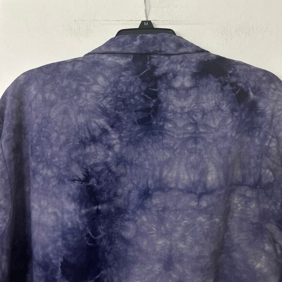 Amadi Anthropologie Hilde Double Breasted Linen Blend Tie Die Blazer Small - Picture 6 of 11